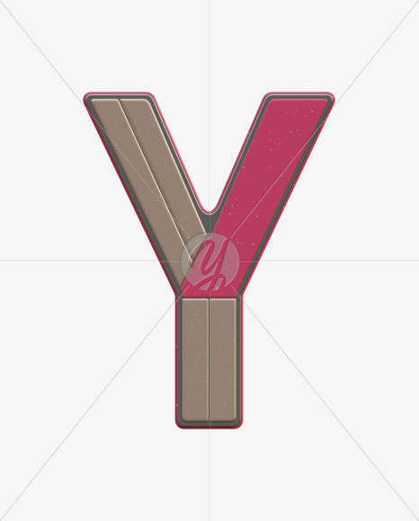 Letter Y from Abstract Plastic Sign 3D Alphabet - View 1 on Yellow Images Creative Fonts - S75608