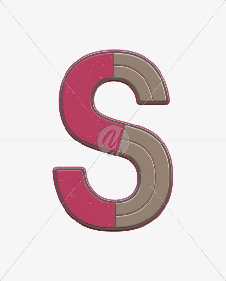 Letter S from Abstract Plastic Sign 3D Alphabet - View 1 on Yellow Images Creative Fonts - S75602