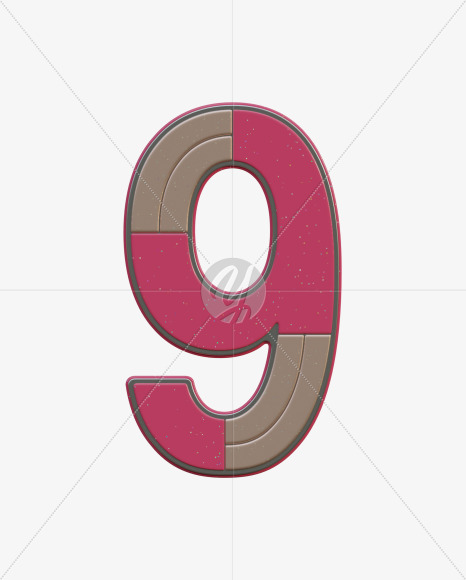 9 from Abstract Plastic Sign 3D Alphabet - View 1 on Yellow Images Creative Fonts - S75618