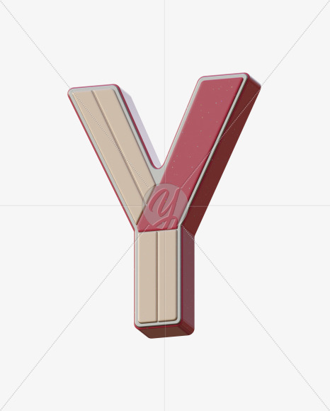 Letter Y from Abstract Plastic Sign 3D Alphabet - View 5 on Yellow Images Creative Fonts - S75650