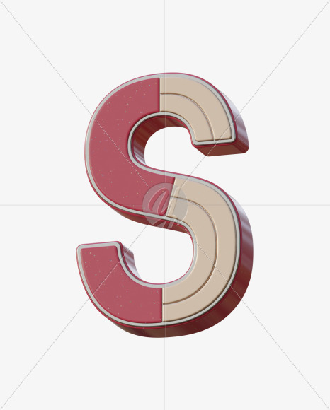 Letter S from Abstract Plastic Sign 3D Alphabet - View 5 on Yellow Images Creative Fonts - S75644