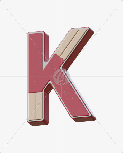 Letter K from Abstract Plastic Sign 3D Alphabet - View 5 on Yellow Images Creative Fonts - S75636