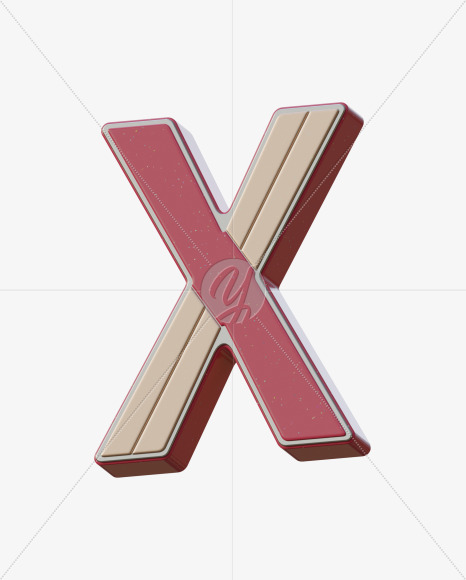 Letter X from Abstract Plastic Sign 3D Alphabet - View 5 on Yellow Images Creative Fonts - S75649