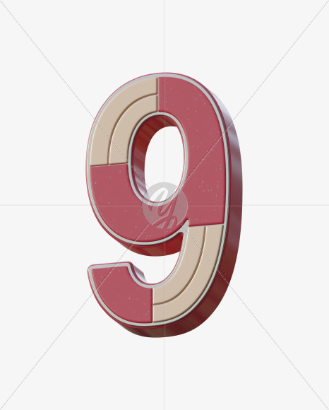 9 from Abstract Plastic Sign 3D Alphabet - View 5 on Yellow Images Creative Fonts - S75660