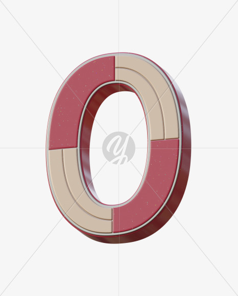 Letter O from Abstract Plastic Sign 3D Alphabet - View 5 on Yellow Images Creative Fonts - S75640