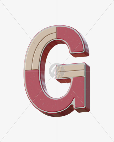 Letter G from Abstract Plastic Sign 3D Alphabet - View 5 on Yellow Images Creative Fonts - S75632