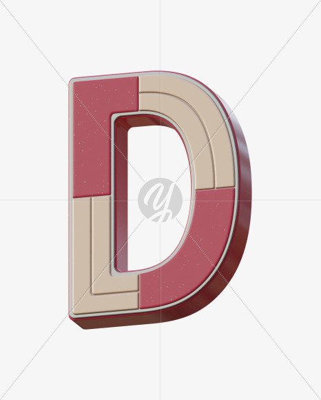 Letter D from Abstract Plastic Sign 3D Alphabet - View 5 on Yellow Images Creative Fonts - S75629