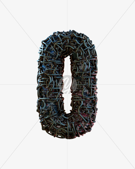 Letter O from Alien Technology 3D Alphabet - View 1 on Yellow Images Creative Fonts - S75682