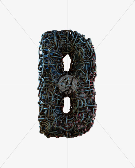 Letter B from Alien Technology 3D Alphabet - View 1 on Yellow Images Creative Fonts - S75669