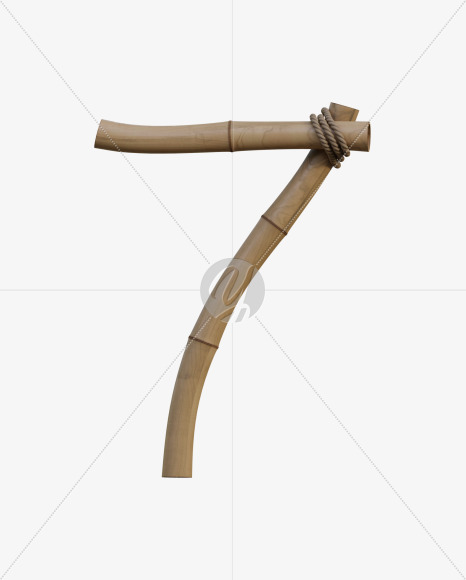 7 from Bamboo Alphabet - View 1 on Yellow Images Creative Fonts - S77710