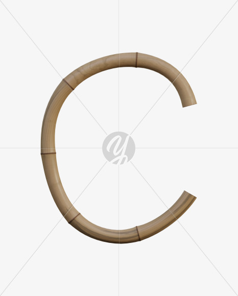 Letter C from Bamboo Alphabet - View 1 on Yellow Images Creative Fonts - S77680