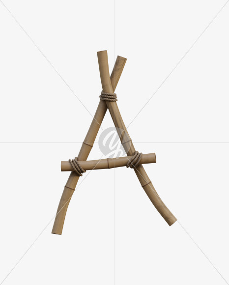 Letter A from Bamboo Alphabet - View 1 on Yellow Images Creative Fonts - S77678