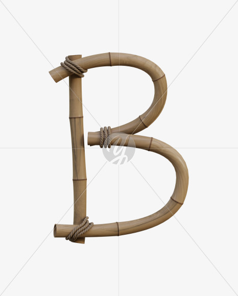 Letter B from Bamboo Alphabet - View 1 on Yellow Images Creative Fonts - S77679