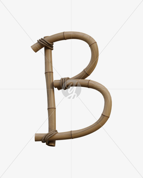 Letter B from Bamboo Alphabet - View 5 on Yellow Images Creative Fonts - S77721