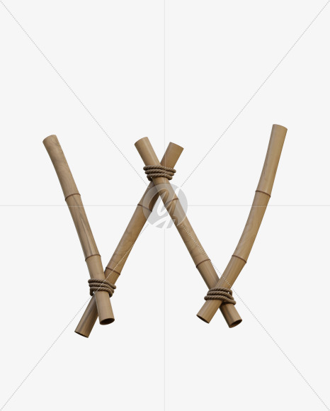 Letter W from Bamboo Alphabet - View 5 on Yellow Images Creative Fonts - S77742