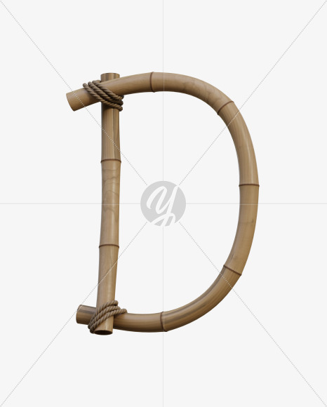 Letter D from Bamboo Alphabet - View 5 on Yellow Images Creative Fonts - S77723