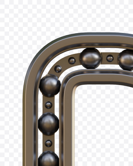 Letter D from Bearing Alphabet - View 1 on Yellow Images Creative Fonts - S78479