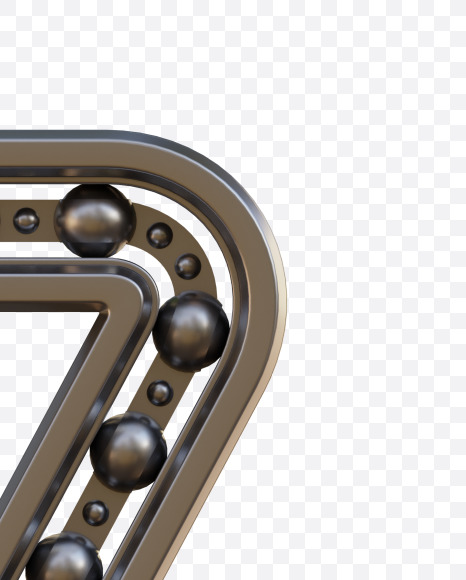 7 from Bearing Alphabet - View 1 on Yellow Images Creative Fonts - S78508