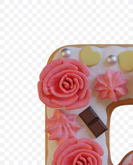 Letter R from Birthday Cake Alphabet - View 1 on Yellow Images Creative Fonts - S78331