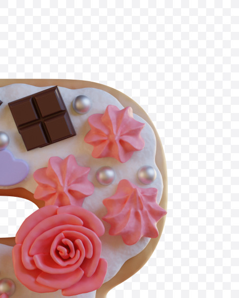 3 from Birthday Cake Alphabet - View 1 on Yellow Images Creative Fonts - S78342