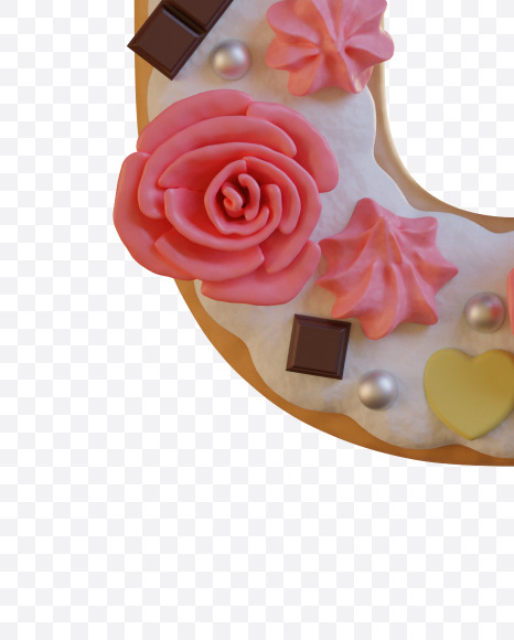 Letter U from Birthday Cake Alphabet - View 1 on Yellow Images Creative Fonts - S78334