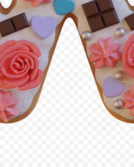 Letter W from Birthday Cake Alphabet - View 1 on Yellow Images Creative Fonts - S78336