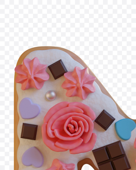 Letter M from Birthday Cake Alphabet - View 1 on Yellow Images Creative Fonts - S78326