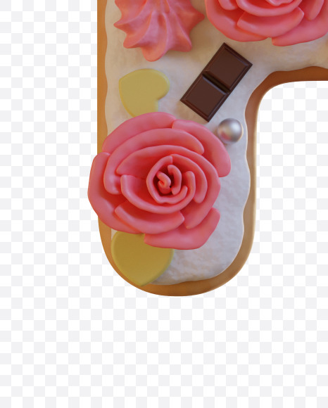 Letter H from Birthday Cake Alphabet - View 1 on Yellow Images Creative Fonts - S78321