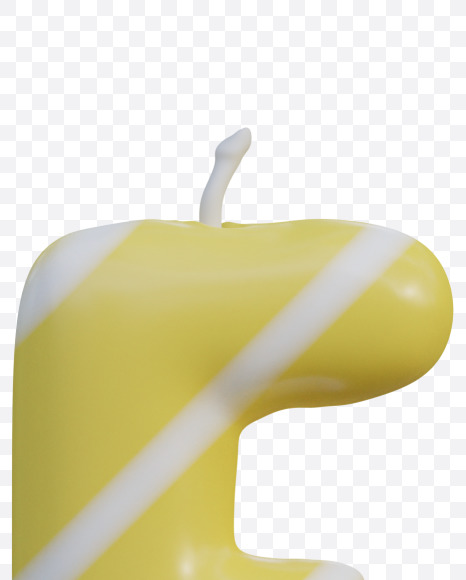 Letter F from Birthday Candle Alphabet - View 1 on Yellow Images Creative Fonts - S77809