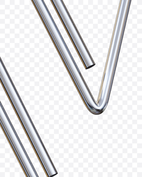 Letter V from Metal Paper Clip Alphabet on Yellow Images Creative Fonts - S78666