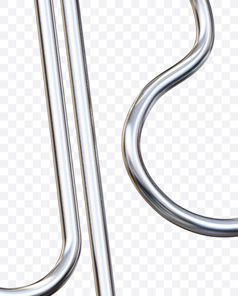 Letter P from Metal Paper Clip Alphabet on Yellow Images Creative Fonts - S78660
