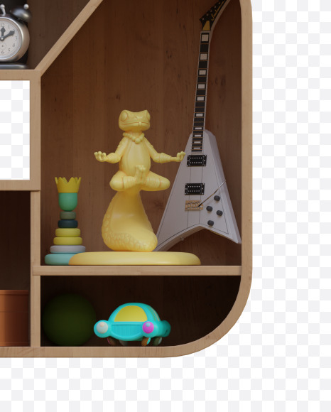 3 from Cabinet Shelves Alphabet on Yellow Images Creative Fonts - S78922