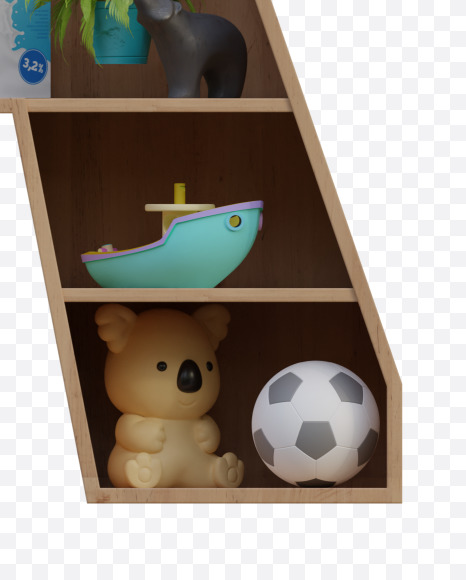 Letter X from Cabinet Shelves Alphabet on Yellow Images Creative Fonts - S78917