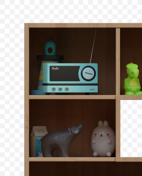 Letter R from Cabinet Shelves Alphabet on Yellow Images Creative Fonts - S78911