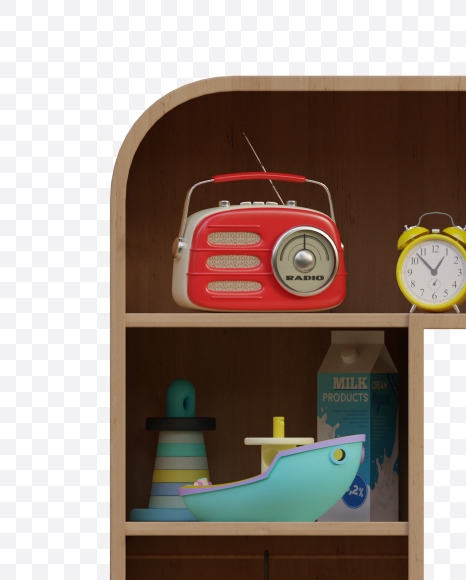 0 from Cabinet Shelves Alphabet on Yellow Images Creative Fonts - S78929