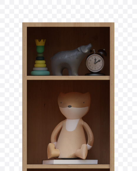 Letter I from Cabinet Shelves Alphabet on Yellow Images Creative Fonts - S78902