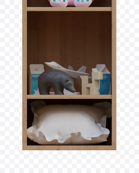 1 from Cabinet Shelves Alphabet on Yellow Images Creative Fonts - S78920