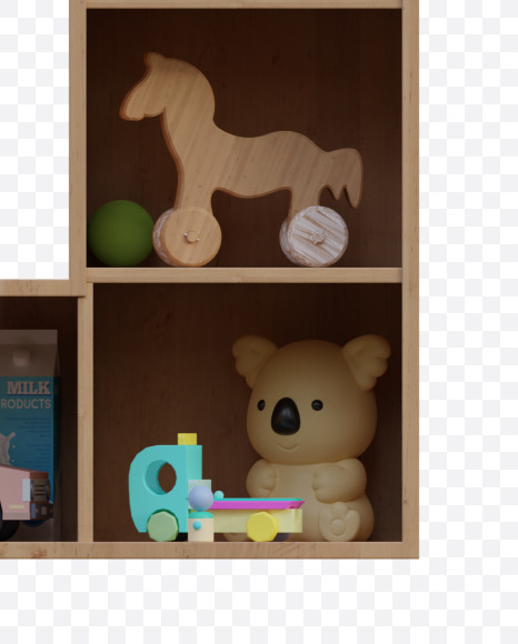 Letter U from Cabinet Shelves Alphabet on Yellow Images Creative Fonts - S78914