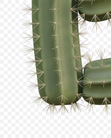 Letter B from Cactus Alphabet on Yellow Images Creative Fonts - S79409