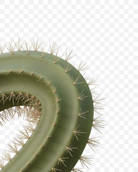 2 from Cactus 3D Alphabet on Yellow Images Creative Fonts - S79477