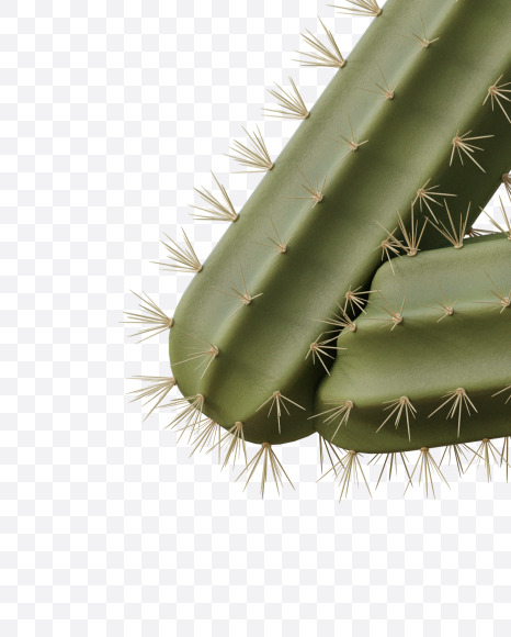 Letter Z from Cactus 3D Alphabet on Yellow Images Creative Fonts - S79475