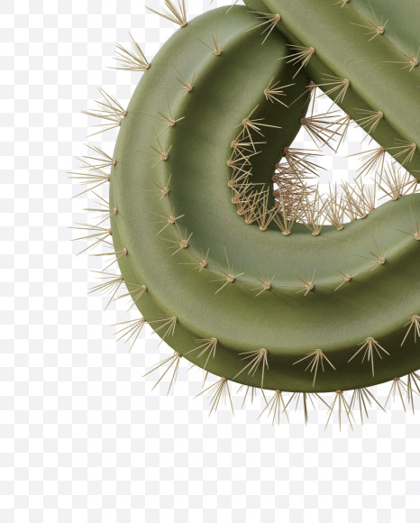 & from Cactus 3D Alphabet on Yellow Images Creative Fonts - S79489