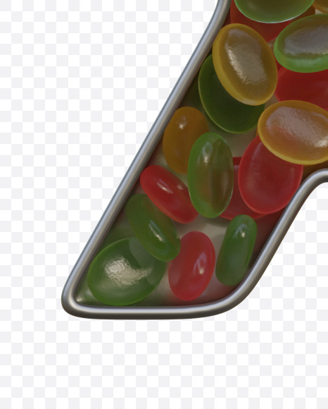 Letter X from Candies In The Box Alphabet on Yellow Images Creative Fonts - S79773