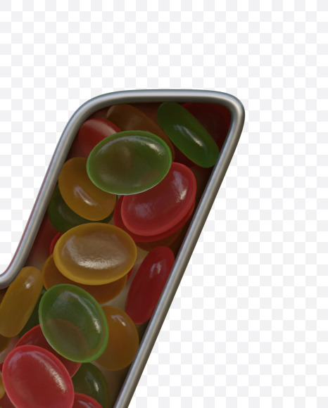 Letter Y from Candies In The Box Alphabet on Yellow Images Creative Fonts - S79774