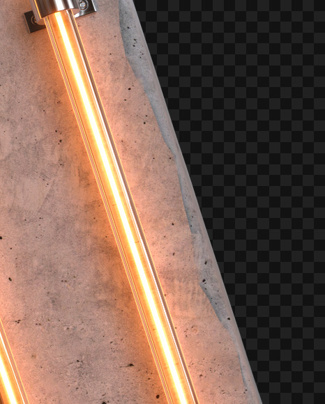 Letter V from Concrete neon light alphabet on Yellow Images Creative Fonts - S81063