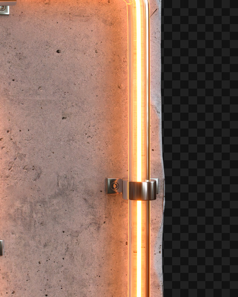 Letter G from Concrete neon light alphabet on Yellow Images Creative Fonts - S81048