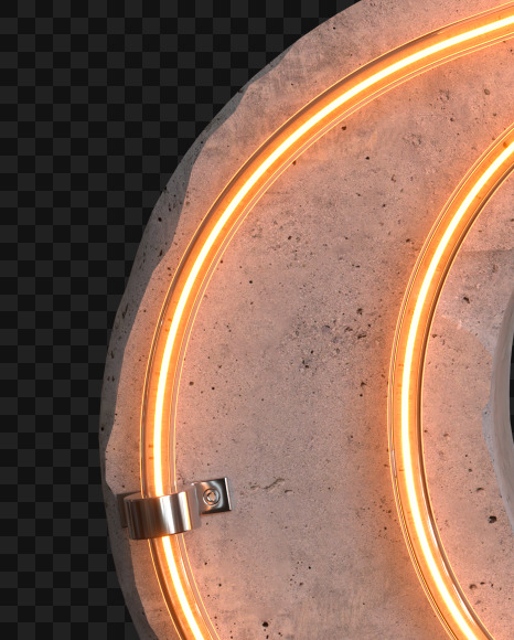 8 from Concrete neon light alphabet on Yellow Images Creative Fonts - S81040