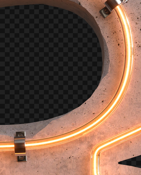 3 from Concrete neon light alphabet on Yellow Images Creative Fonts - S81035