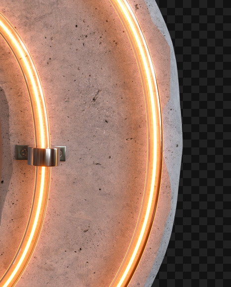 6 from Concrete neon light alphabet on Yellow Images Creative Fonts - S81038