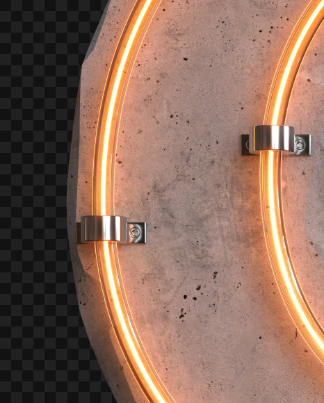 9 from Concrete neon light alphabet on Yellow Images Creative Fonts - S81041